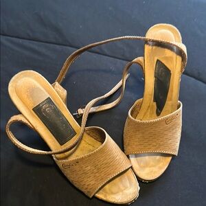 Candie's Tan Woven Strap Sandals